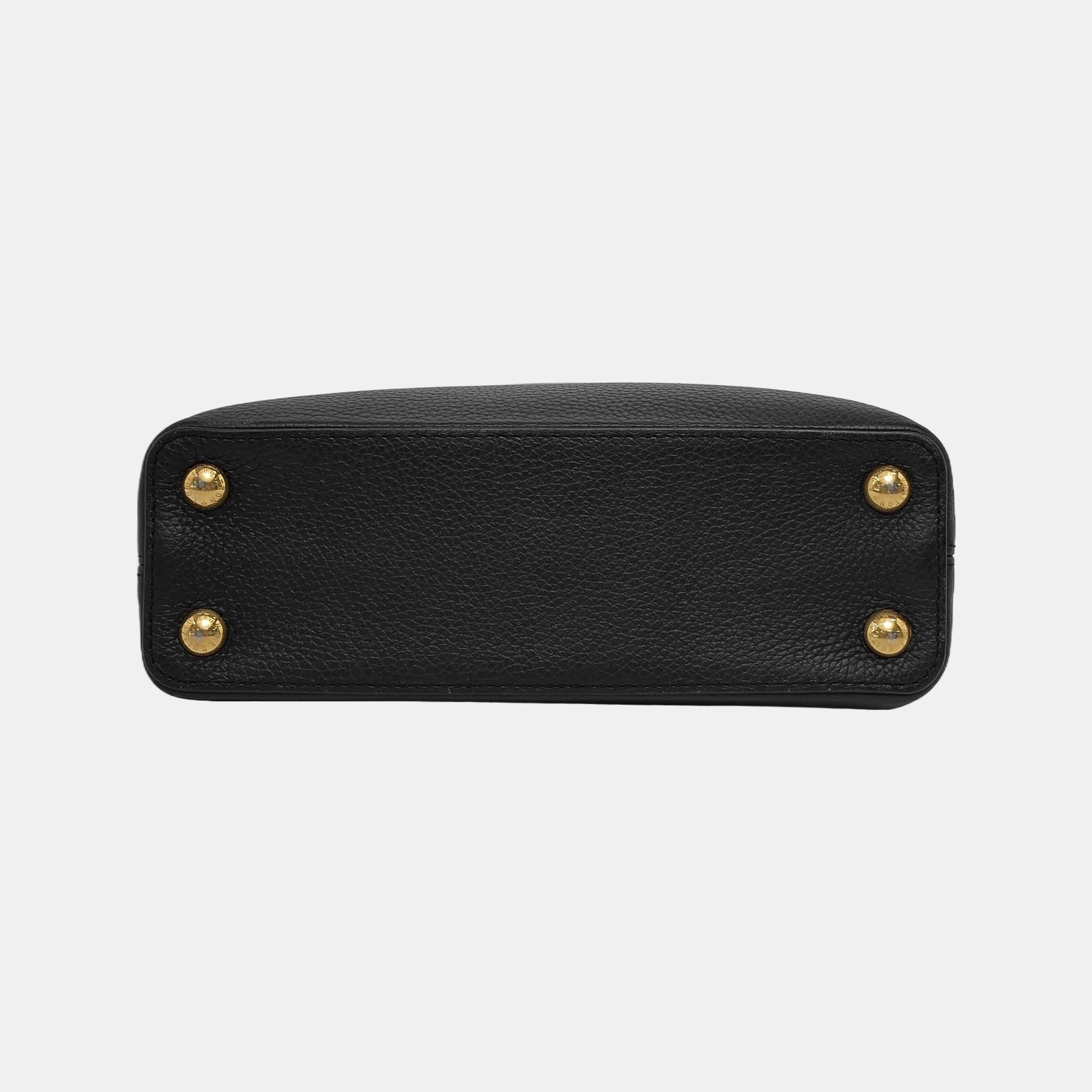 Louis Vuitton Capucines BB Black Leather Pink Interior Crossbody Bag 1