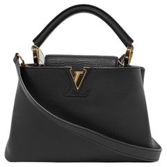 Louis Vuitton Capucines BB Black Leather Pink Interior Crossbody Bag