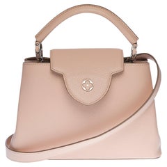 Louis Vuitton Capucines BB Handtasche mit Riemen aus rosa Taurillon-Leder, SHW