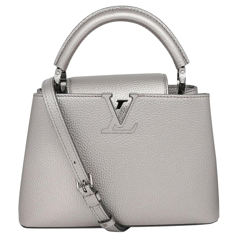 Louis Vuitton Silver Iridescent Leather Capucines BB Bag Louis