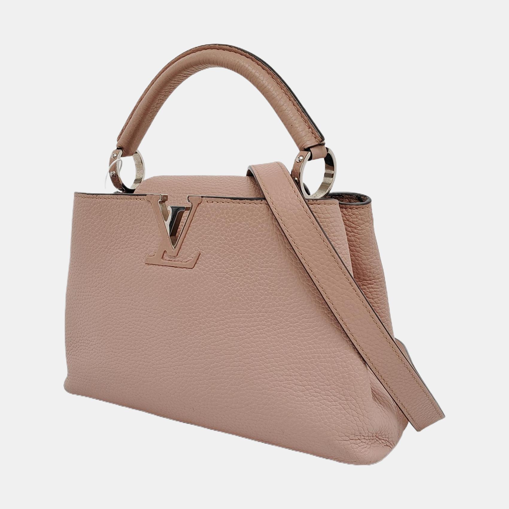 Louis Vuitton Capucines BB Rosa Leder-Umhängetasche (Braun)