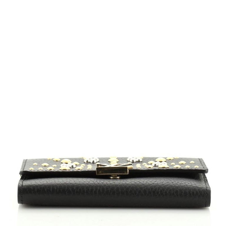 Louis Vuitton Capucines Wallet Embellished Leather Black