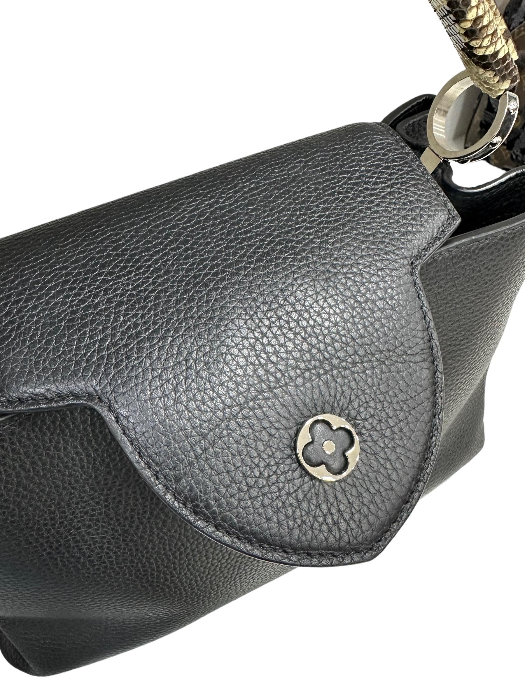 Louis Vuitton Capucines GM Top Handle Bag Black Leather For Sale 3