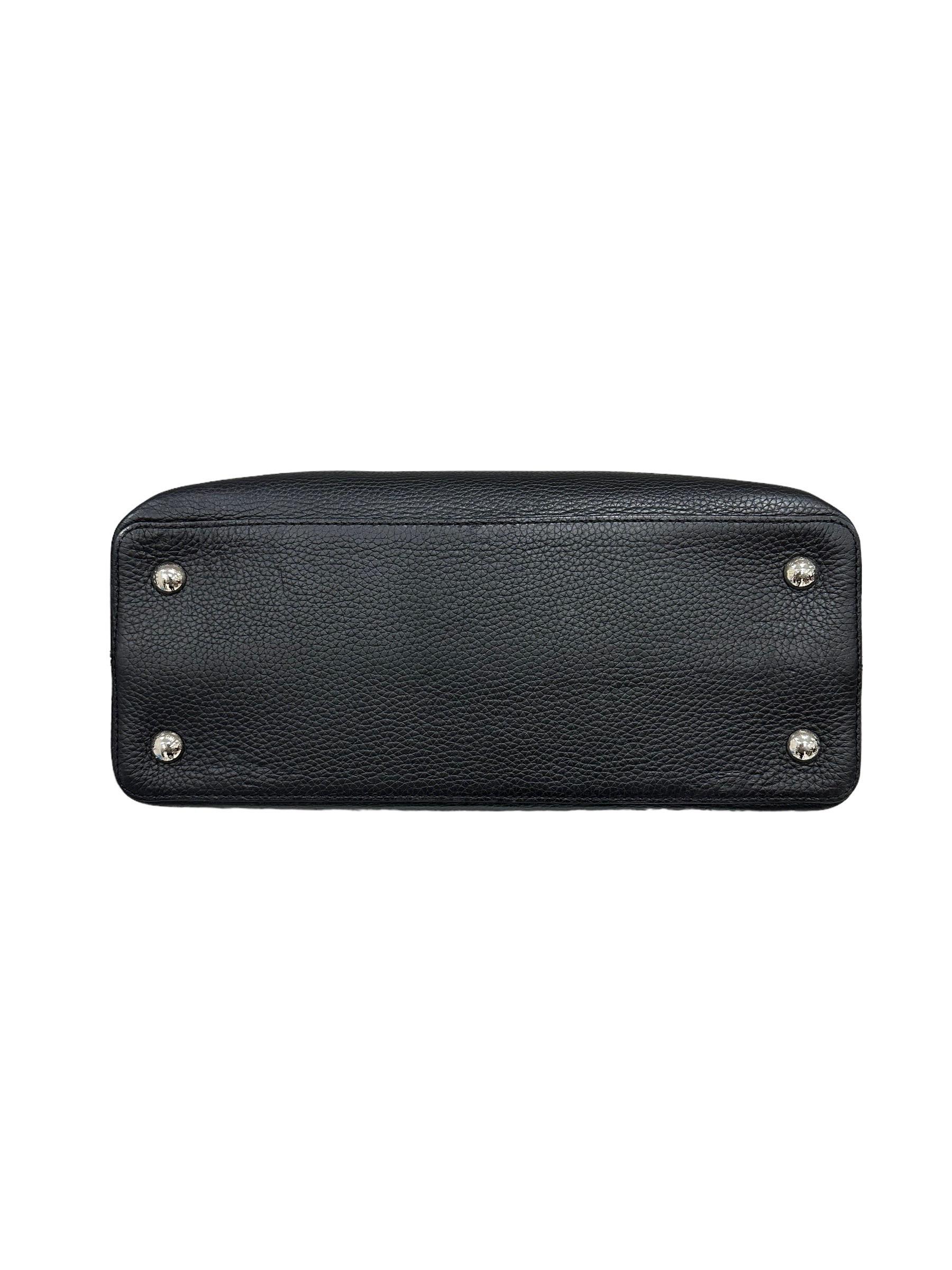 Louis Vuitton Capucines GM Top Handle Bag Black Leather en vente 1