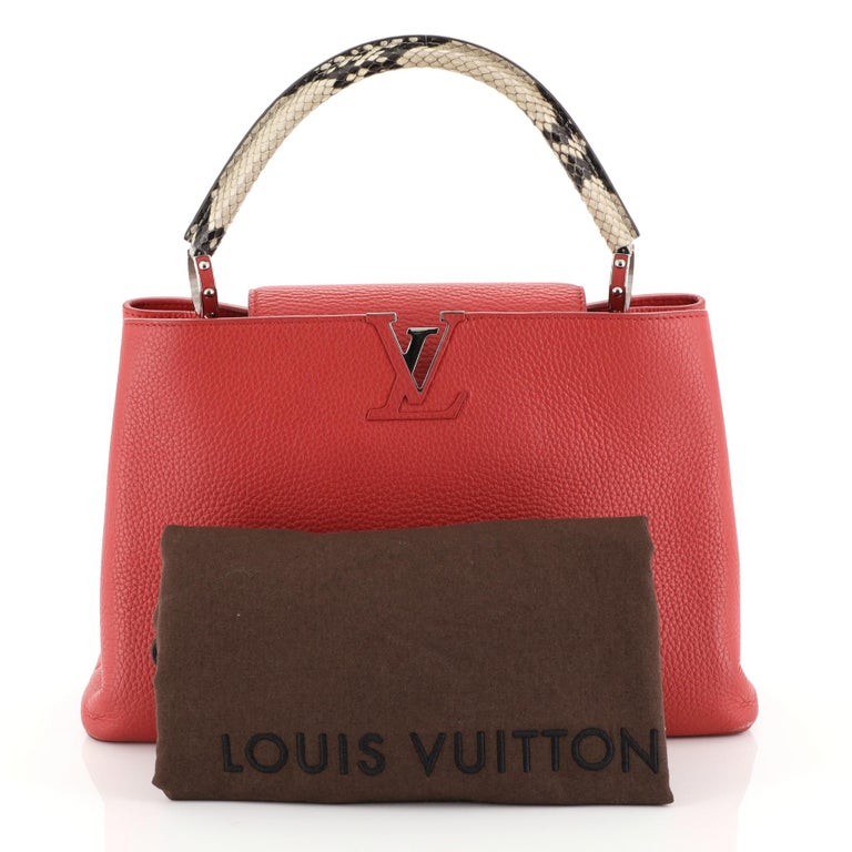 Louis Vuitton Capucines Handbag Leather and Python MM at 1stdibs