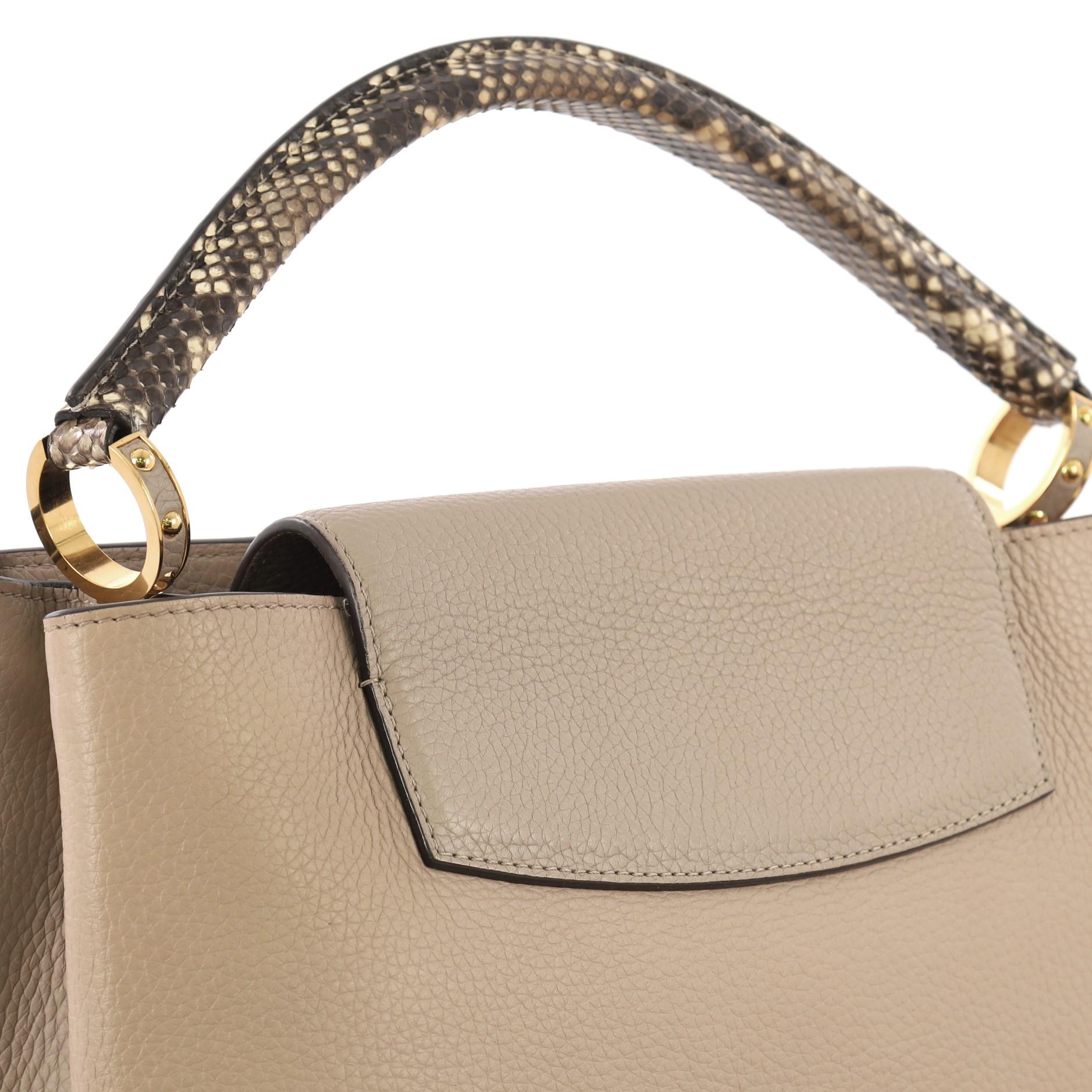 Louis Vuitton Capucines Handbag Leather and Python MM 2