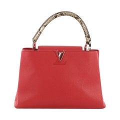 Louis Vuitton Capucines Handbag Leather and Python MM