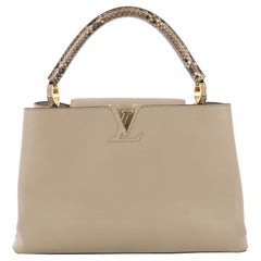 Louis Vuitton Capucines Handbag Leather and Python MM