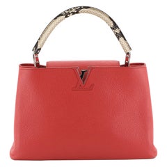 Louis Vuitton Capucines Handbag Leather and Python MM