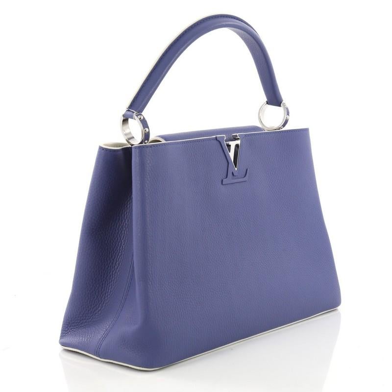 Purple Louis Vuitton Capucines Handbag Leather MM
