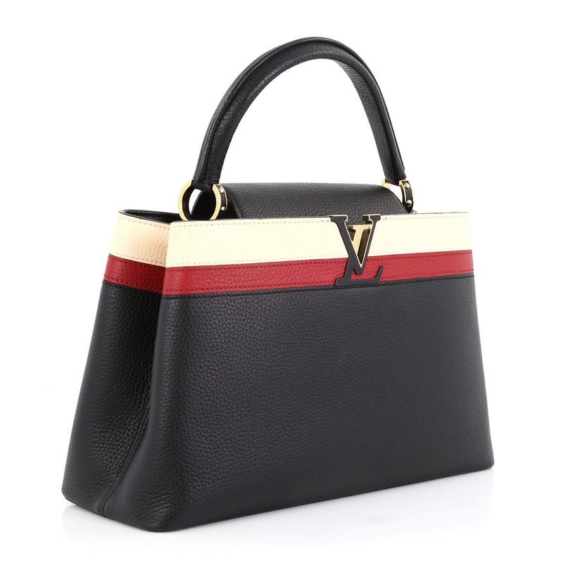 Black Louis Vuitton Capucines Handbag Leather MM