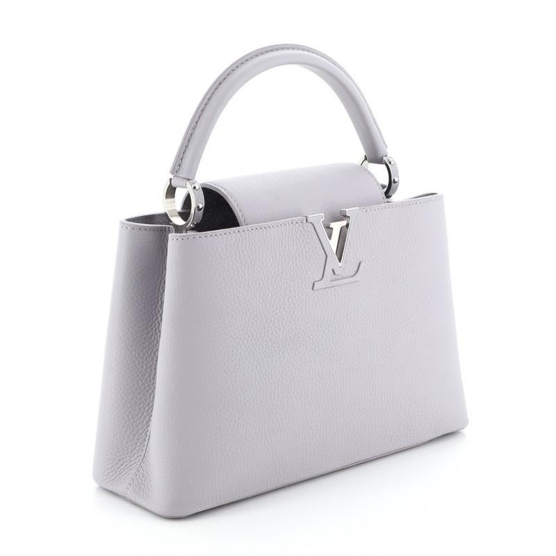 Gray Louis Vuitton Capucines Handbag Leather PM