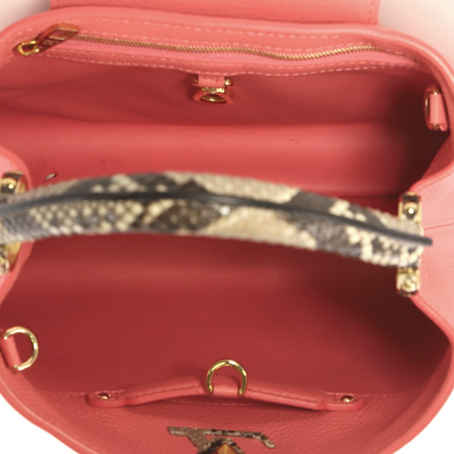 Louis Vuitton Capucines Handbag Leather with Python BB 1
