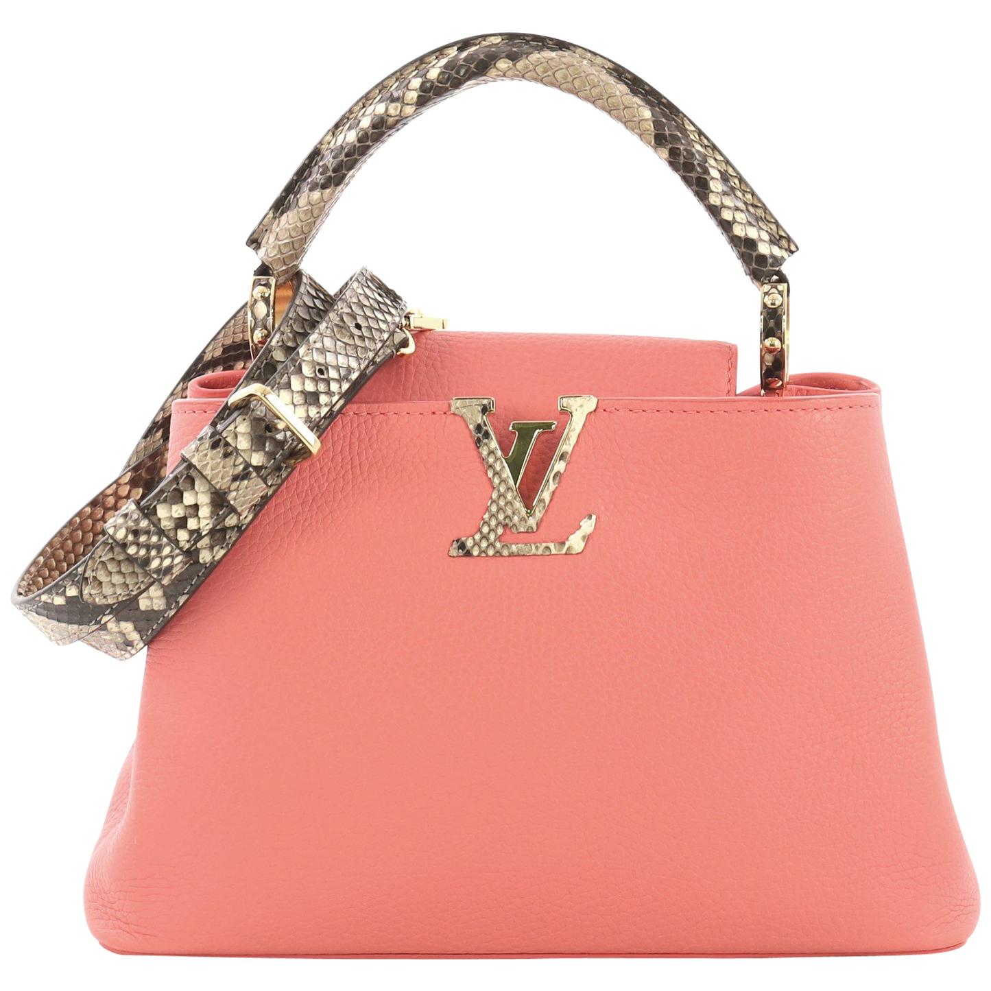 Louis Vuitton Capucines Handbag Leather with Python BB