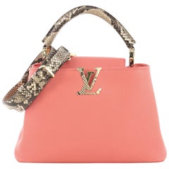 Louis Vuitton Capucines Handbag Leather with Python BB