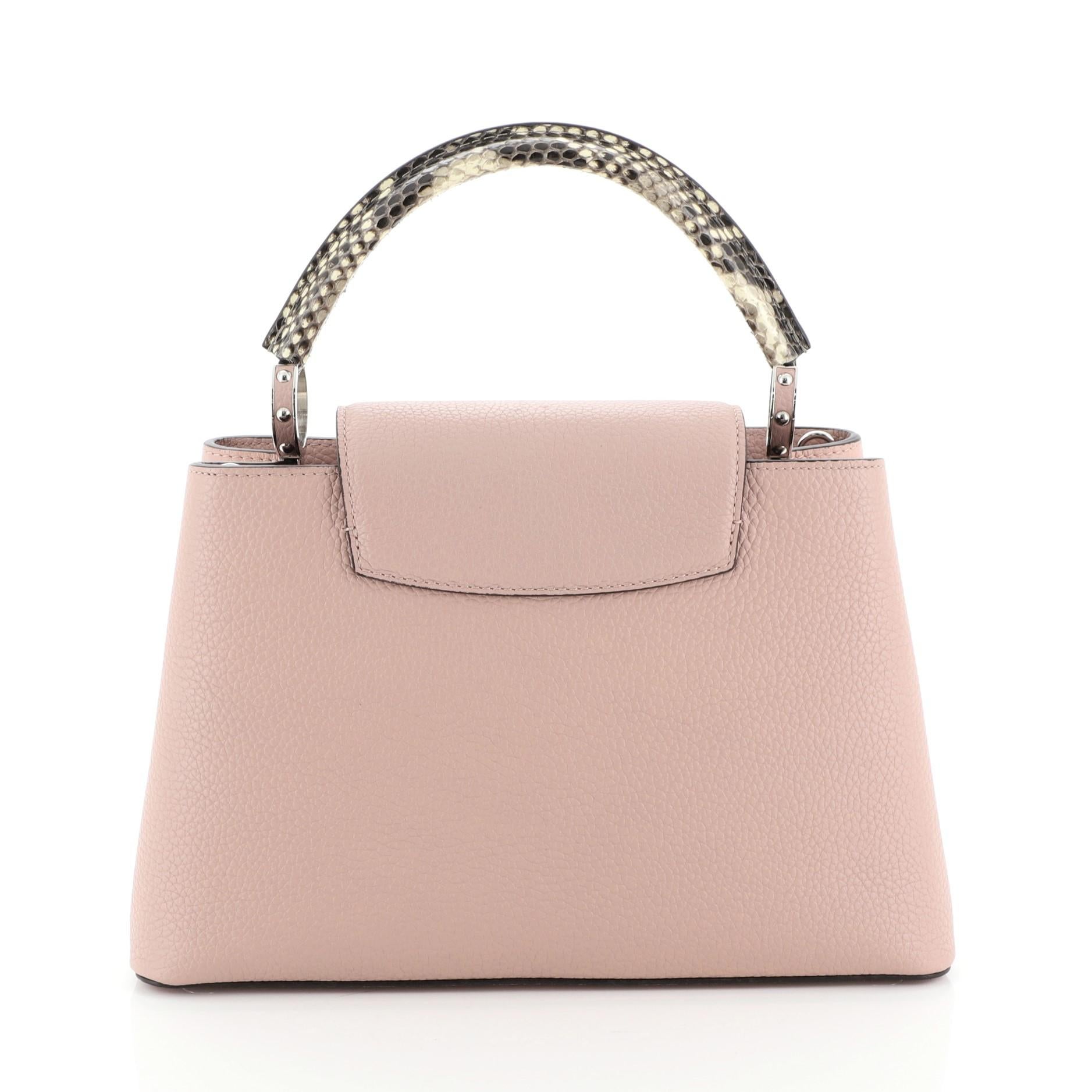 Louis Vuitton Capucines Handbag Leather with Python In Good Condition In NY, NY