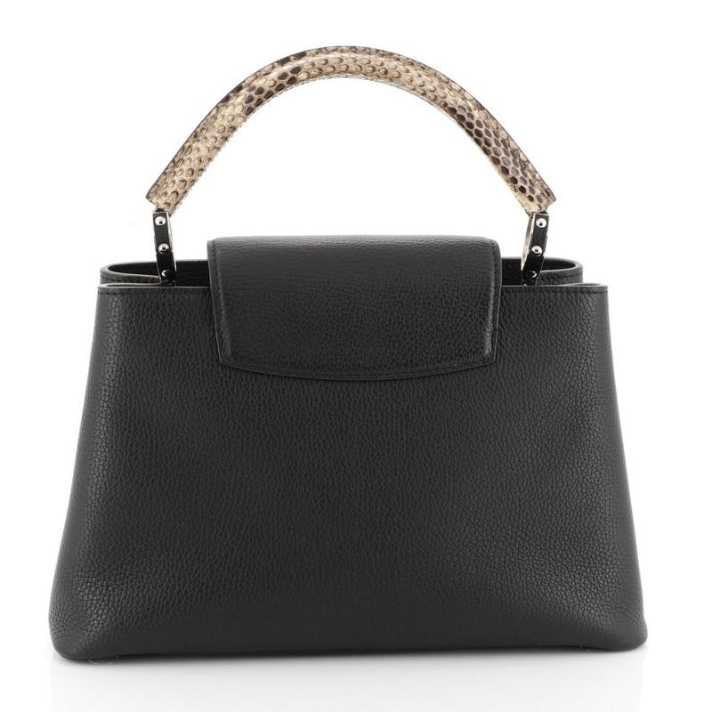 Black Louis Vuitton Capucines Handbag Leather with Python PM