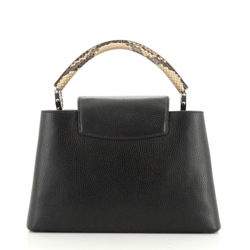 Black Louis Vuitton Capucines Handbag Leather With Python PM 