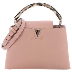 Louis Vuitton Capucines Handbag Leather with Python PM