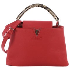 Louis Vuitton Capucines Handtasche Leder mit Python PM