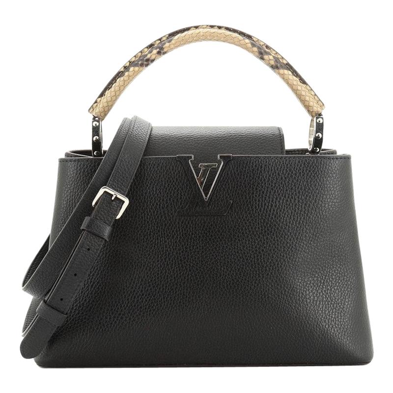 Louis Vuitton Capucines Handbag Leather With Python PM 