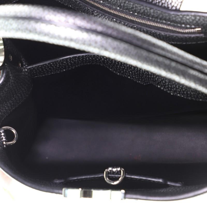 Gray Louis Vuitton Capucines Handbag Metallic Leather PM