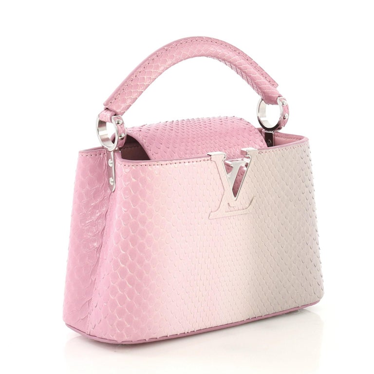 Mini Capucines Louis Vuitton Pink Python ref.748603 - Joli Closet