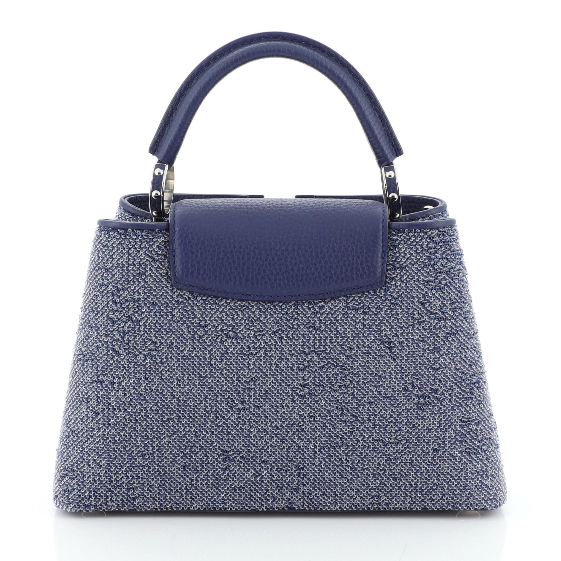 Louis Vuitton Capucines Handbag Sequins BB In Good Condition In NY, NY