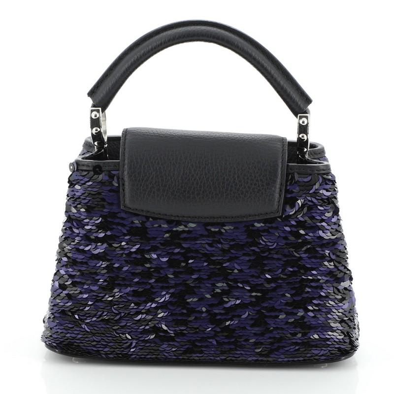 Black Louis Vuitton Capucines Handbag Sequins Mini