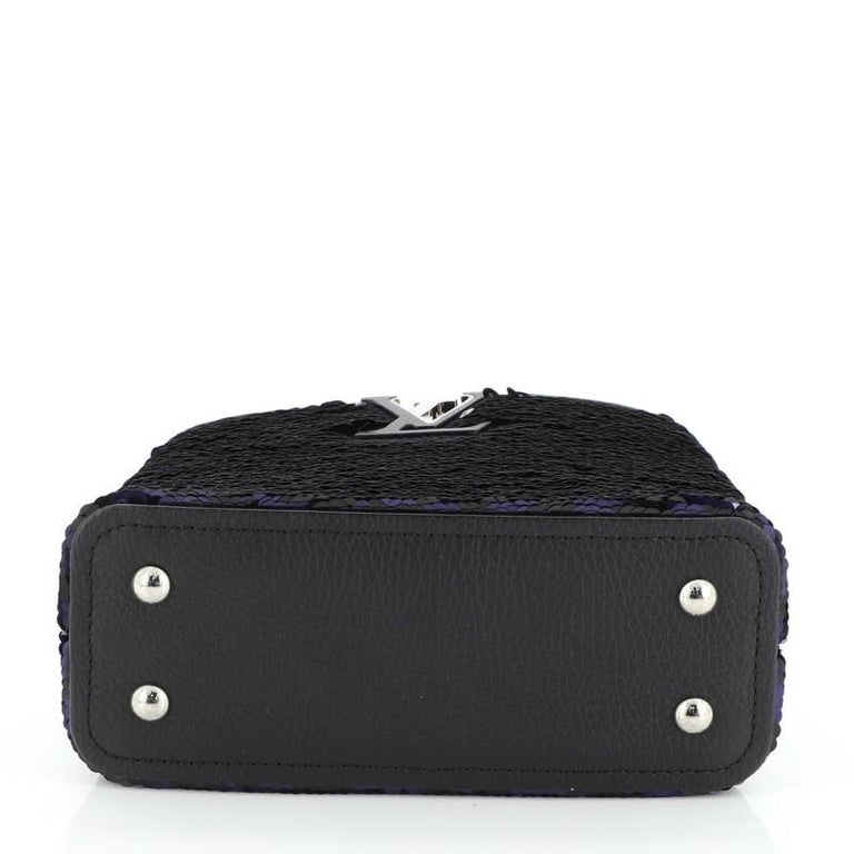 Louis Vuitton Sequined Mini Capucines Bag - Black Handle Bags