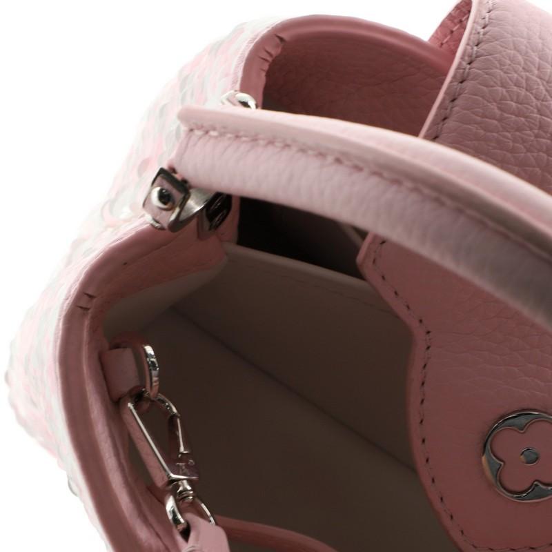 Beige Louis Vuitton Capucines Handbag Sequins Mini