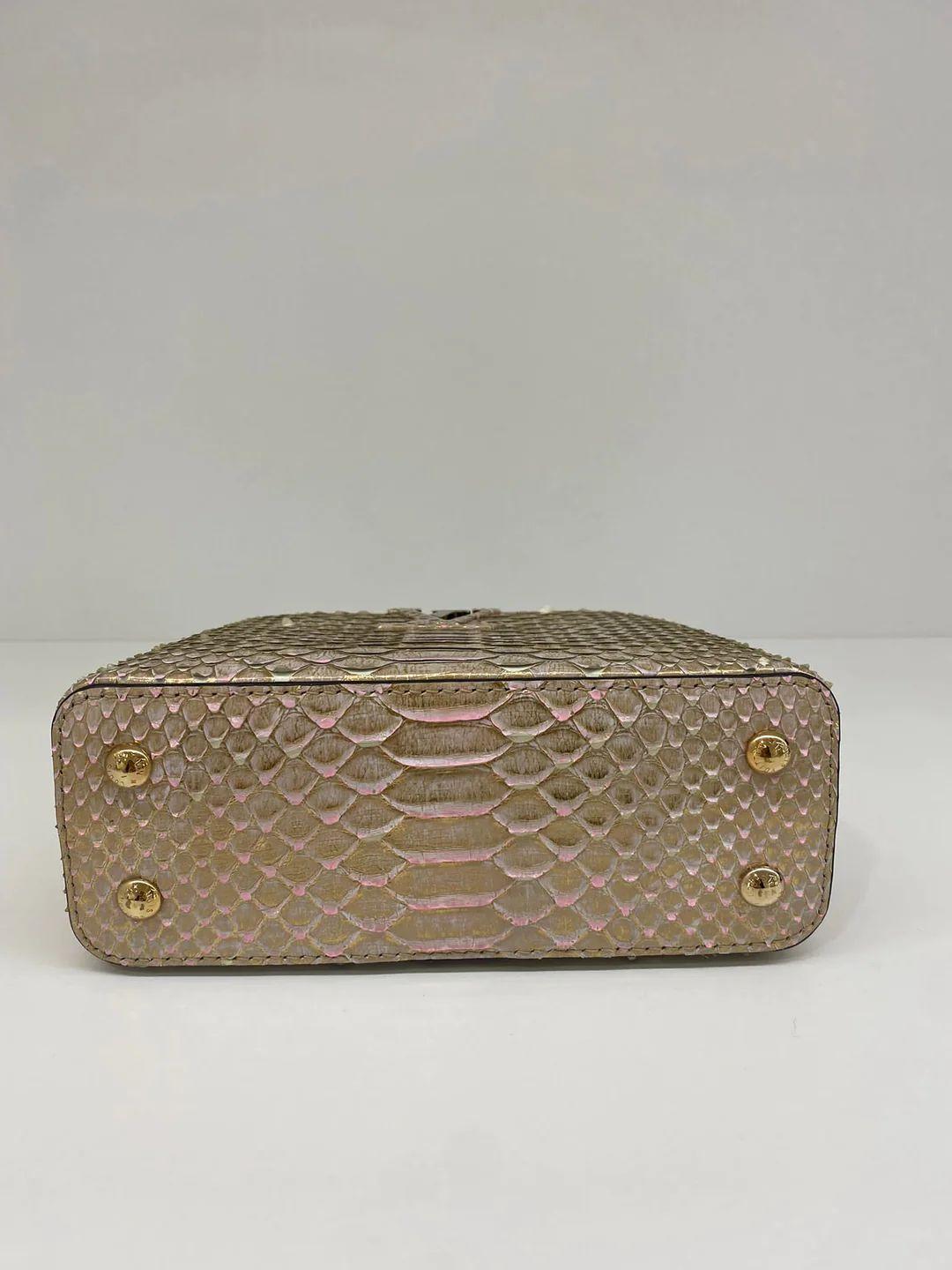 Louis Vuitton Capucines Mini - Pink/Gold Python For Sale 1