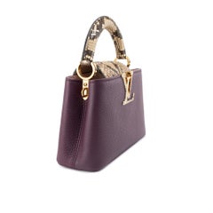 Louis Vuitton Capucines Mini Taurillon Leather Python Gold Hardware Tote Bag