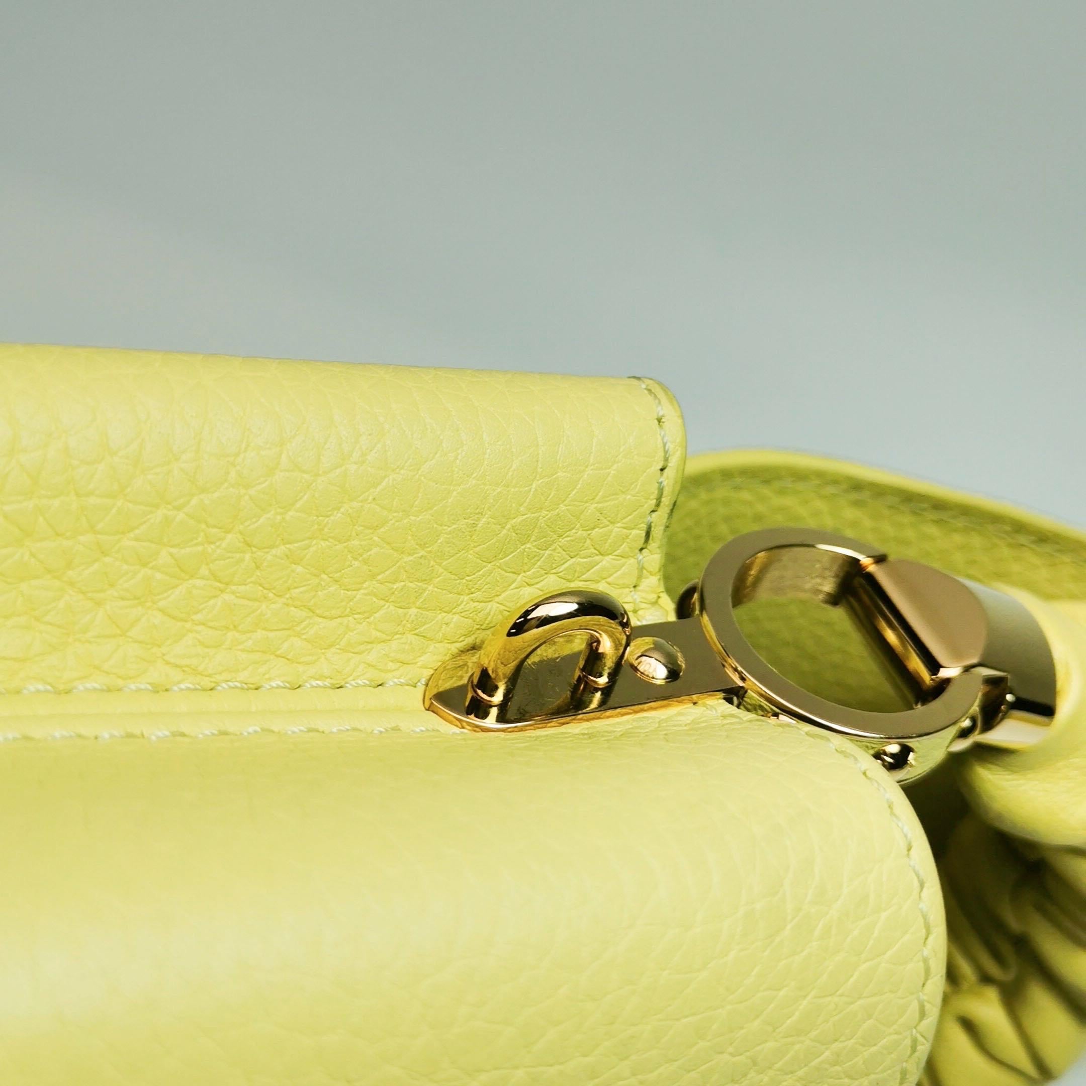 Louis Vuitton Capucines Mini Yellow Leather Crossbody Bag 9