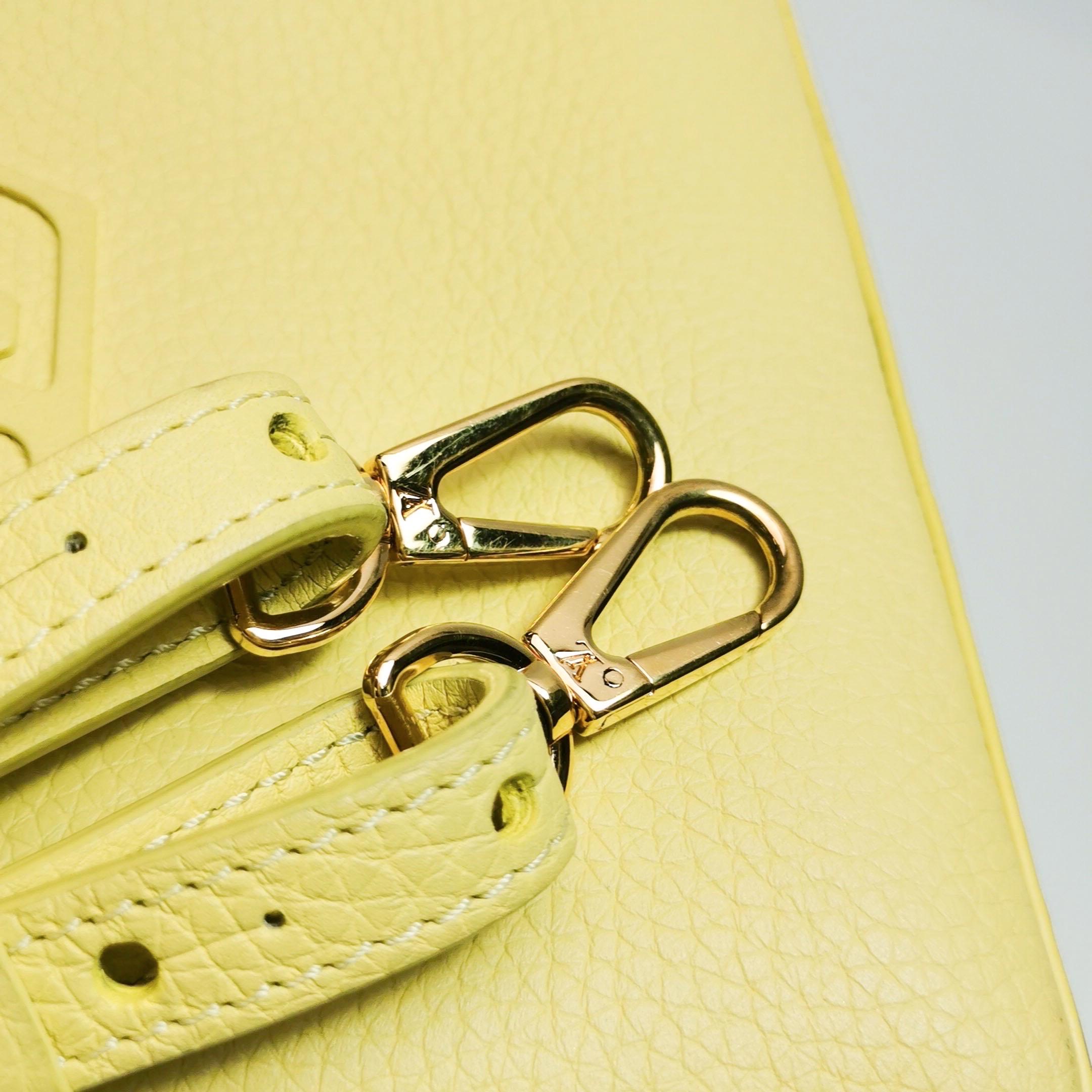 Louis Vuitton Capucines Mini Yellow Leather Crossbody Bag 11