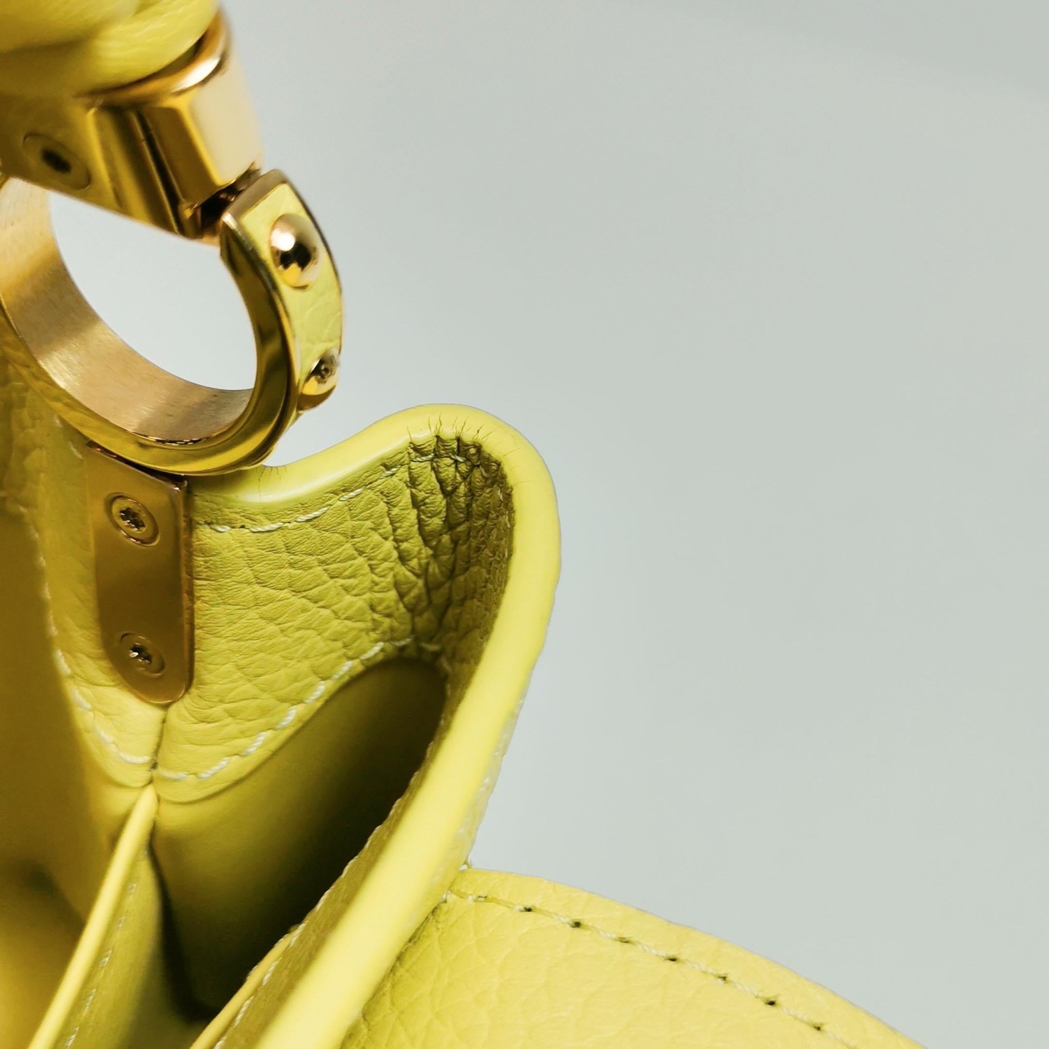 Louis Vuitton Capucines Mini Yellow Leather Crossbody Bag 14