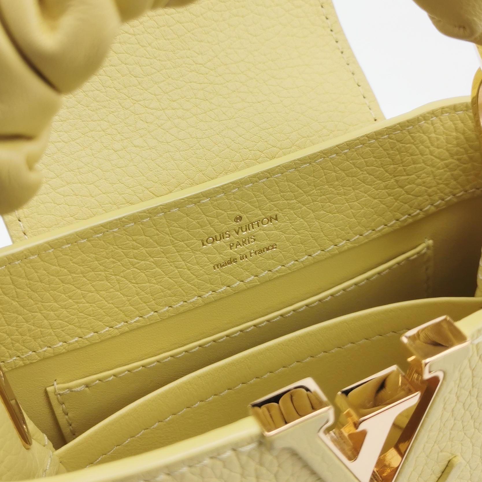 Louis Vuitton Capucines Mini Yellow Leather Crossbody Bag 3