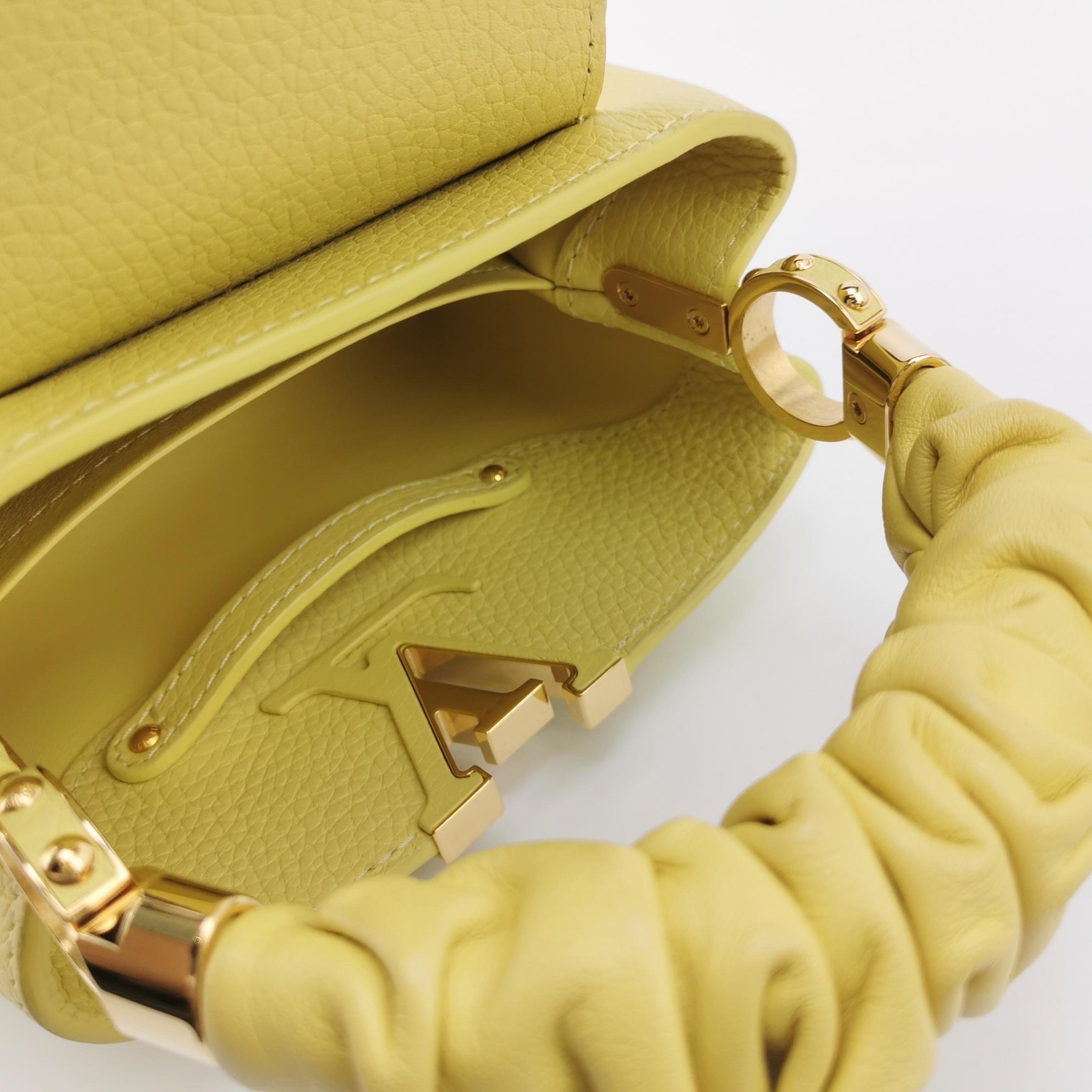 Louis Vuitton Capucines Mini Yellow Leather Crossbody Bag 4
