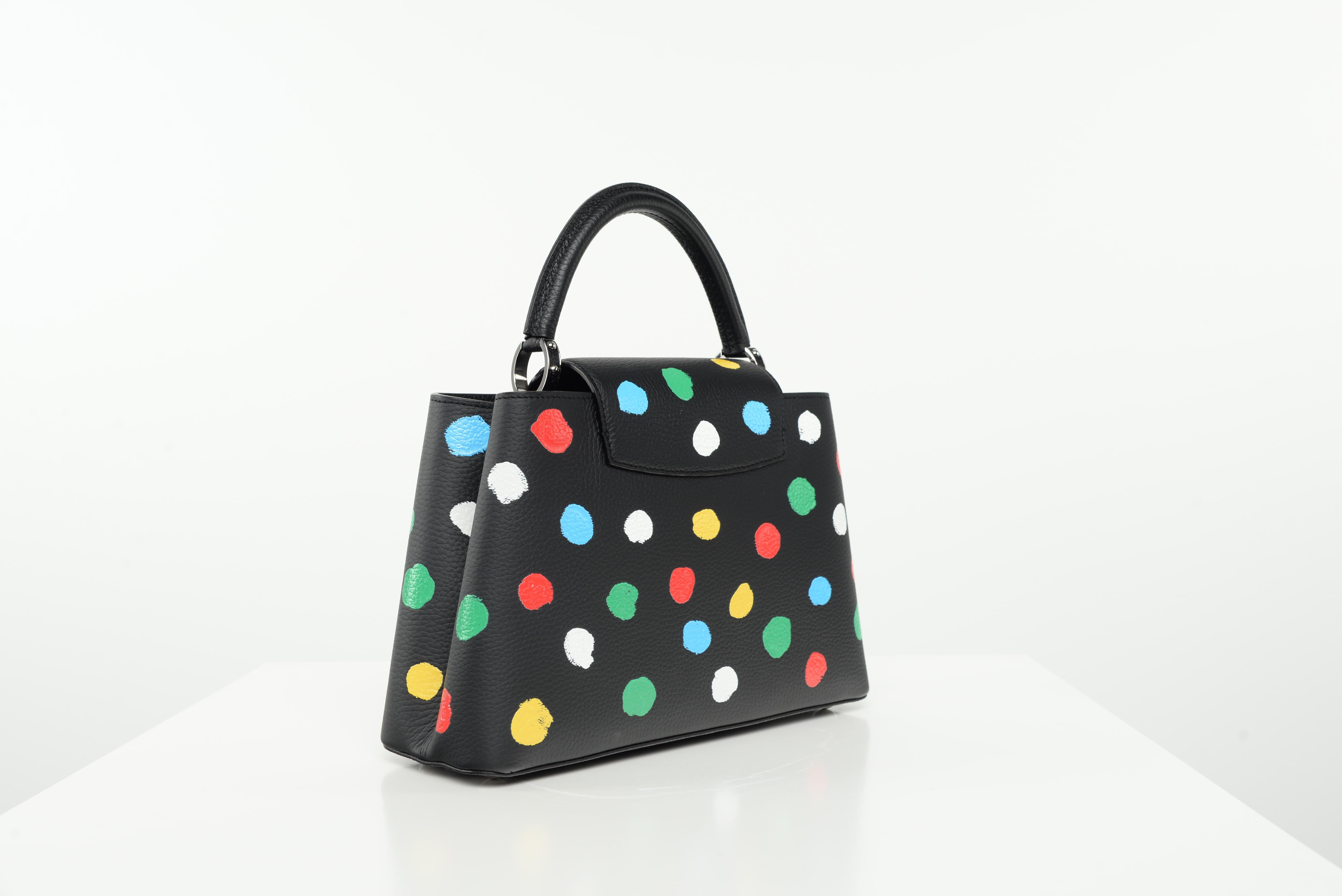 Black Louis Vuitton Capucines MM Bag Yayoi Kusama NEW Full-Set Worldwide Sold Out For Sale