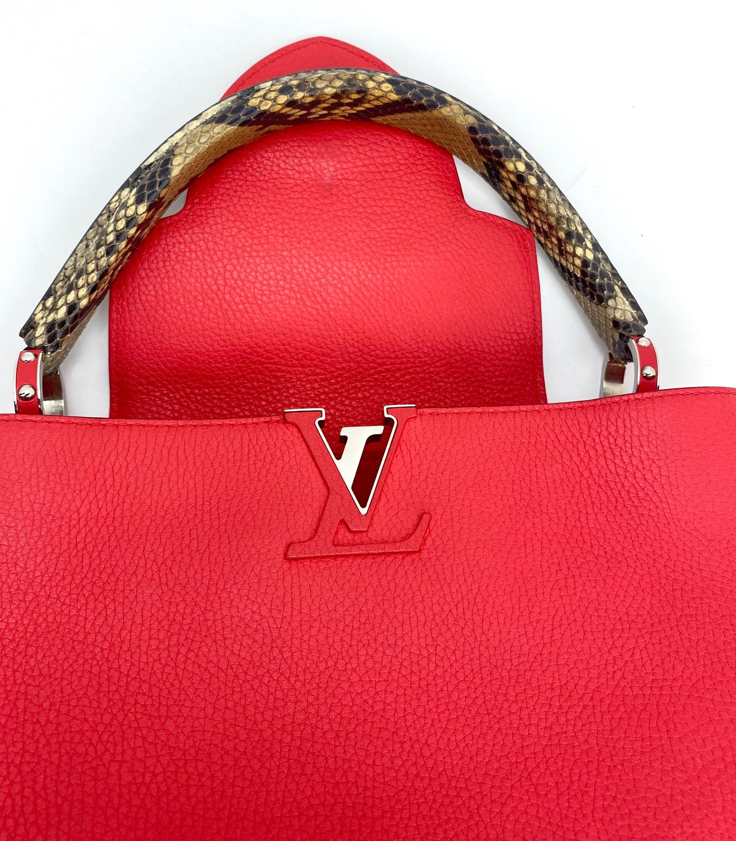 LOUIS VUITTON Capucines MM Python Rubis Red Taurillon Leather Hand Shoulder Bag 6