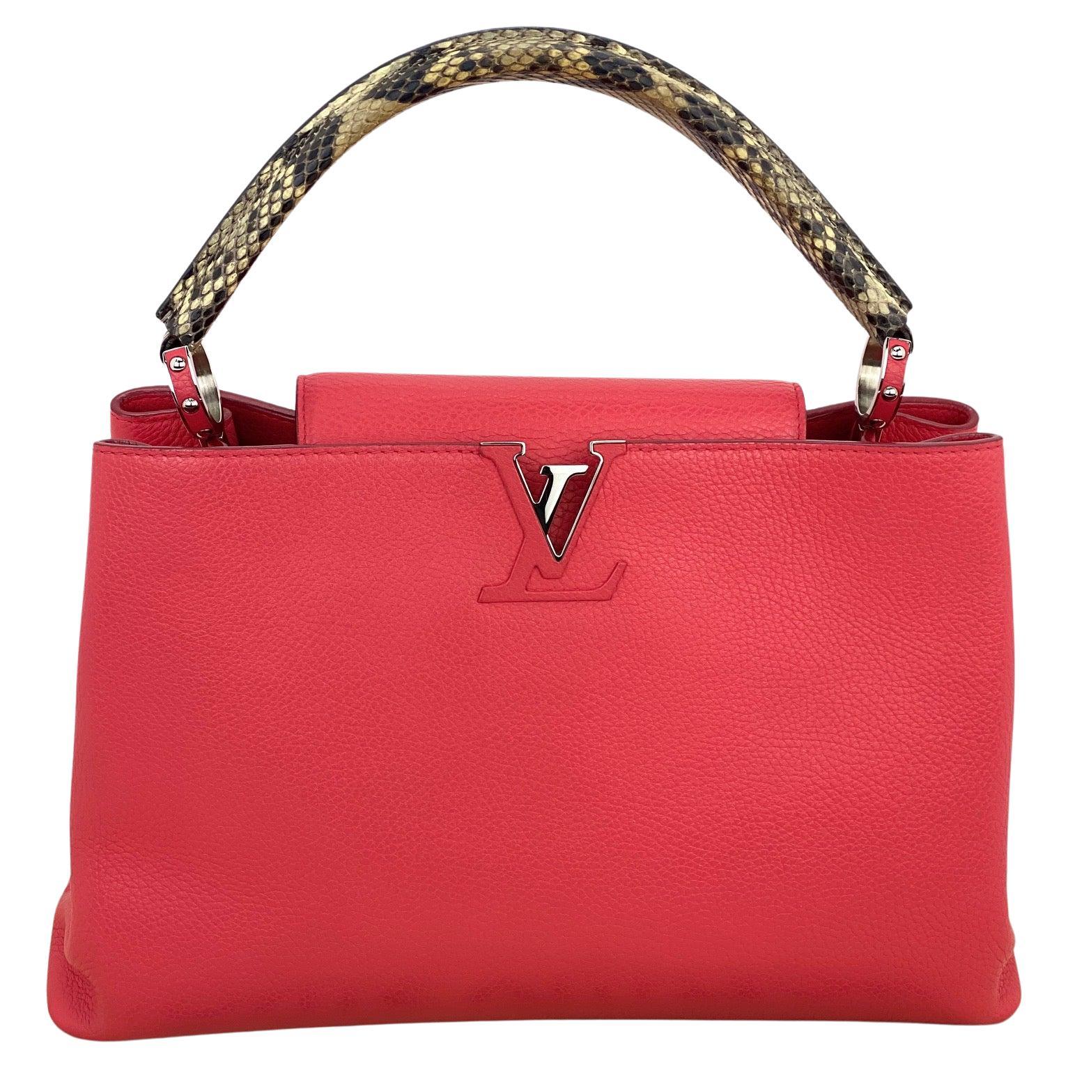 LOUIS VUITTON Capucines MM Python Rubis Red Taurillon Leather Hand Shoulder Bag
