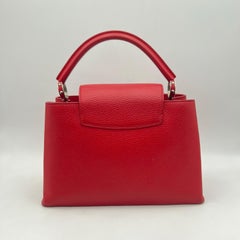 Louis Vuitton Capucines PM Red Taurillon Leather Top Handle Shoulder Bag