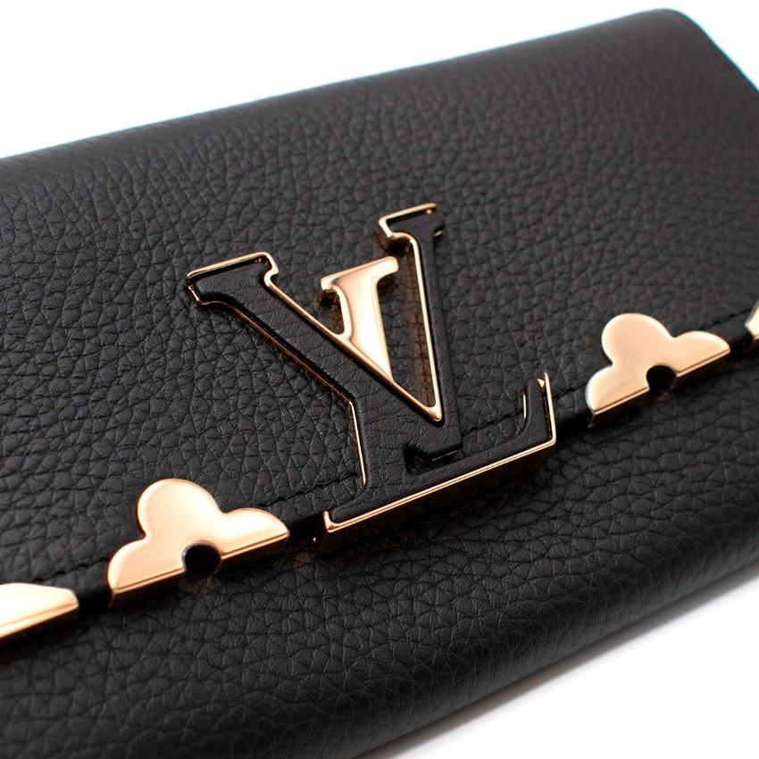 Louis Vuitton Capucines Taurillion Leather Fleur De Monogram Wallet For Sale 2