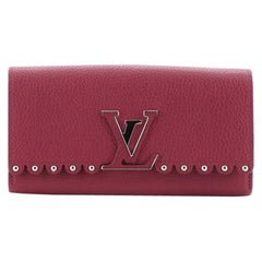 Louis Vuitton - Authenticated Capucines Wallet - Leather Black Plain for Women, Good Condition
