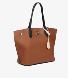 Louis Vuitton Caramel, Black & White Calfskin Leather Lockme Go Tote