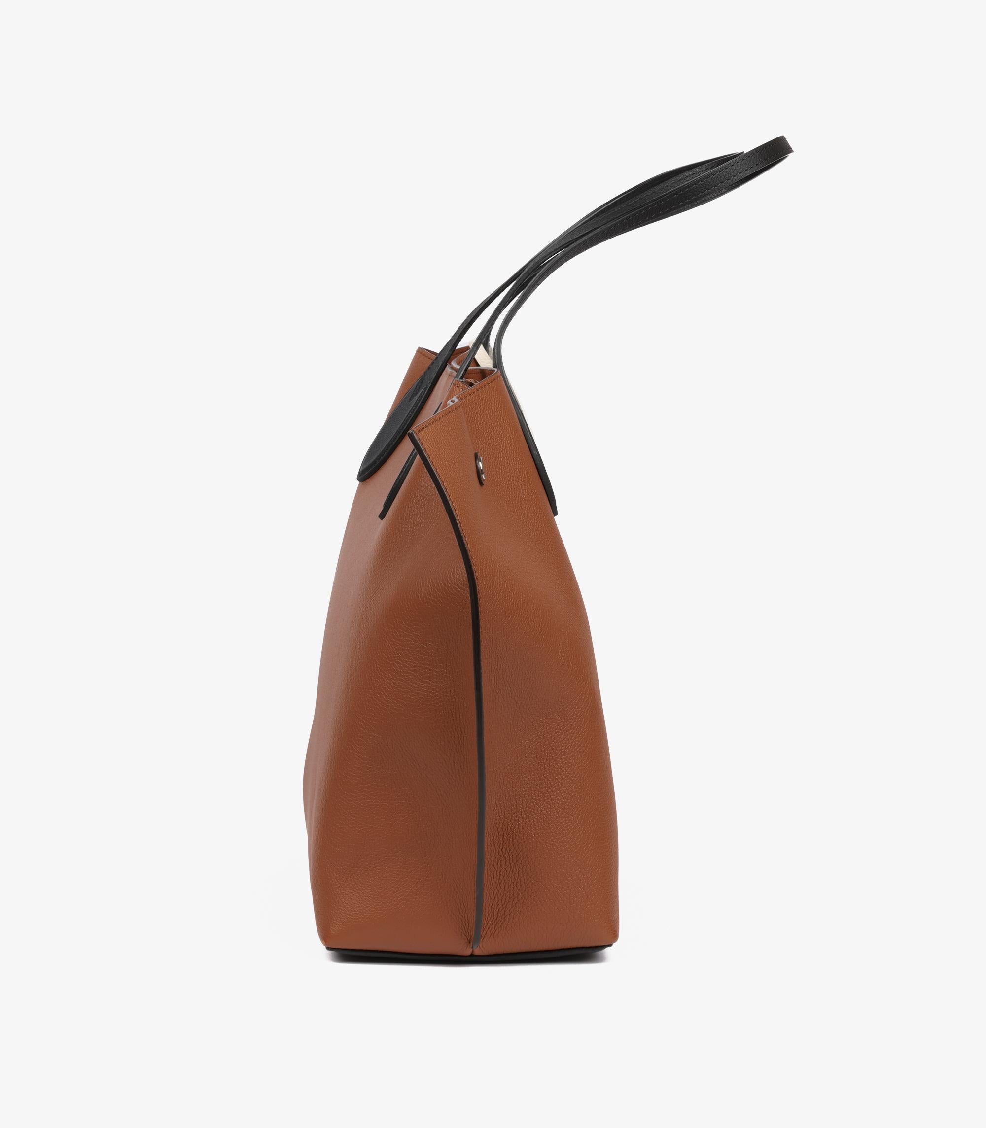 Louis Vuitton Lockme Go Tote aus Kalbsleder in Karamell, Schwarz und Weiß (Braun)