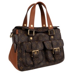 LOUIS VUITTON Caramel brown Monogram canvas MANHATTAN NM Bag