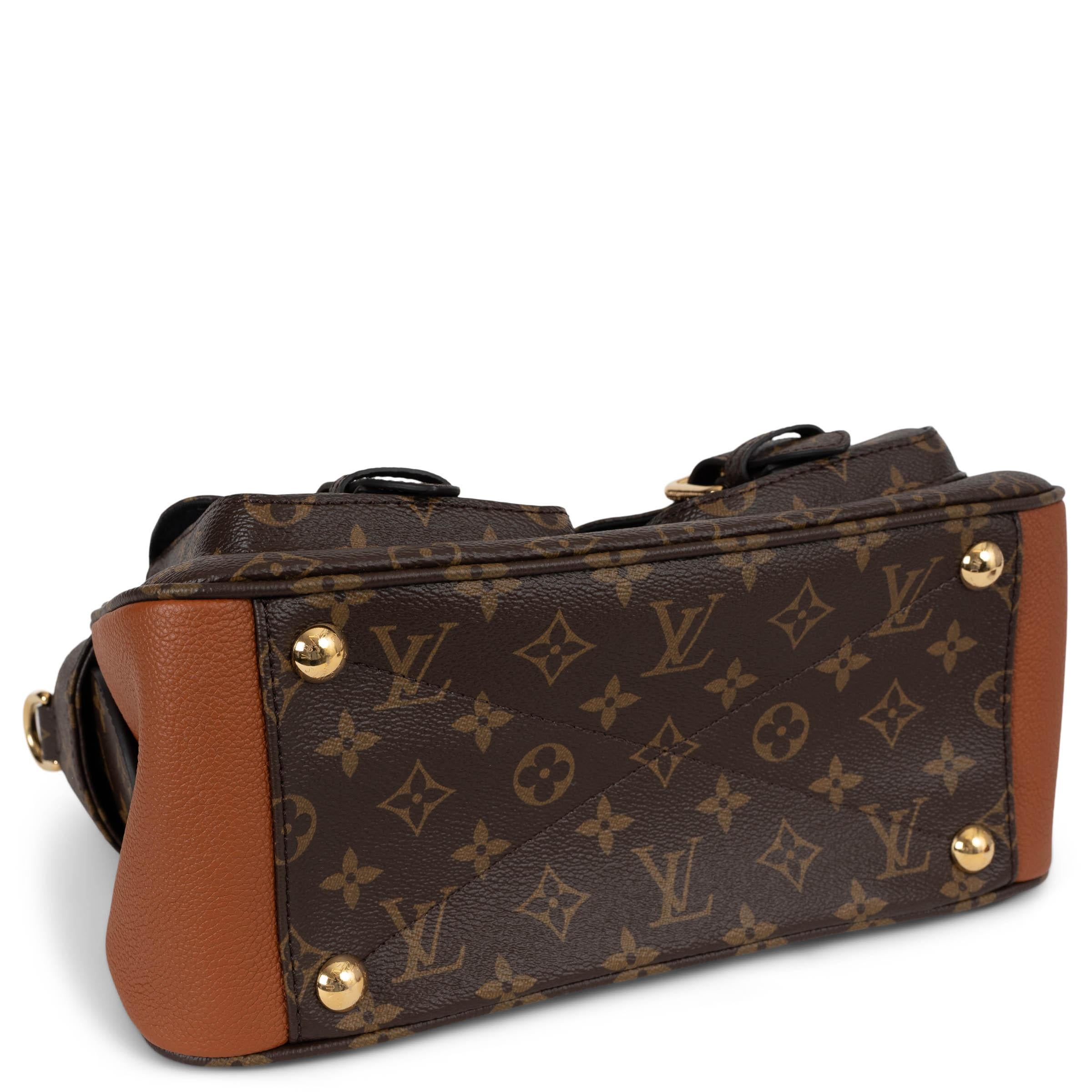 LOUIS VUITTON Caramel brown Monogram canvas MANHATTAN NM Bag In Excellent Condition For Sale In Zürich, CH