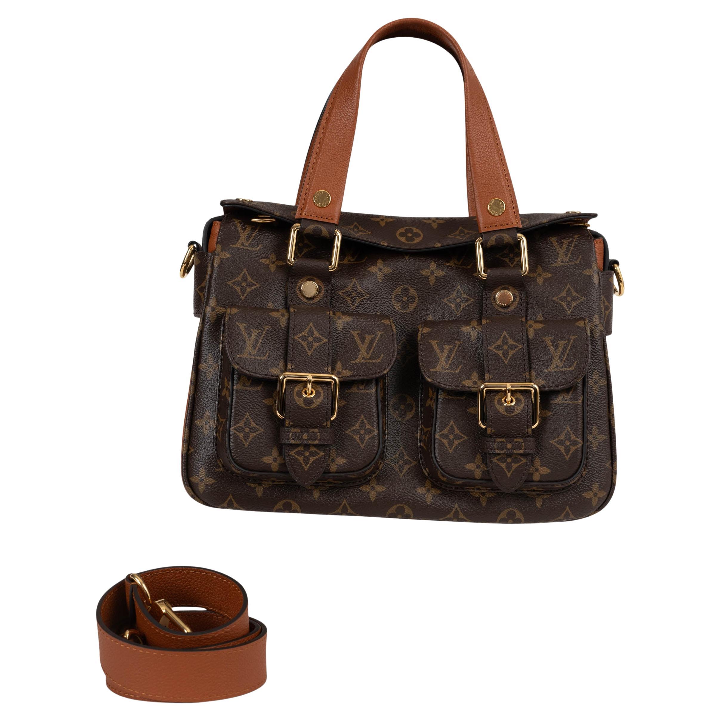 LOUIS VUITTON Caramel brown Monogram canvas MANHATTAN NM Bag For Sale