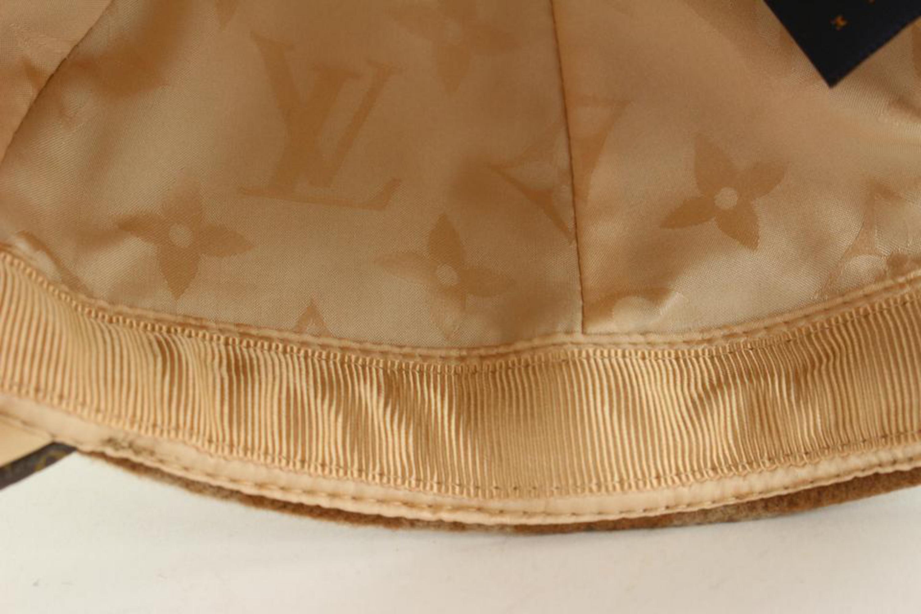 Louis Vuitton Caramel Brown x Beige Cashmere Carry On Cap Ou Pas Baseball Cap 12 In New Condition For Sale In Dix hills, NY